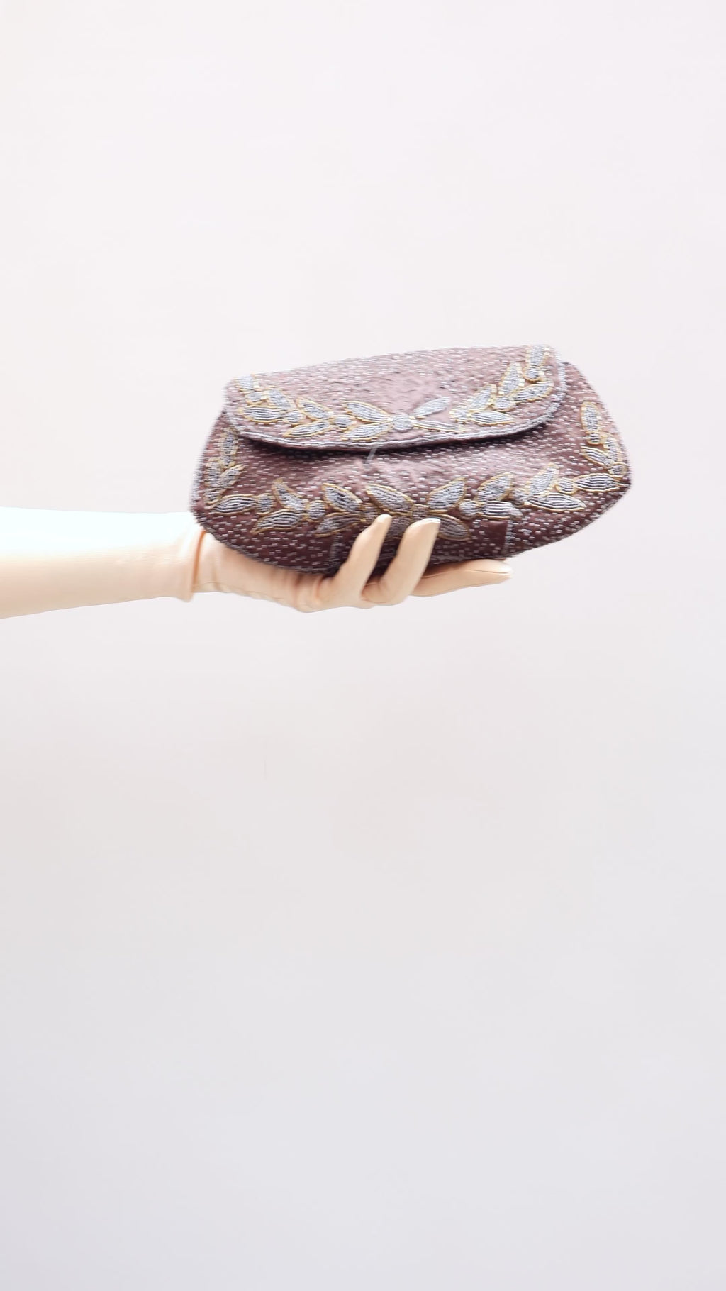Vintage Silk 50s Clutch Bag