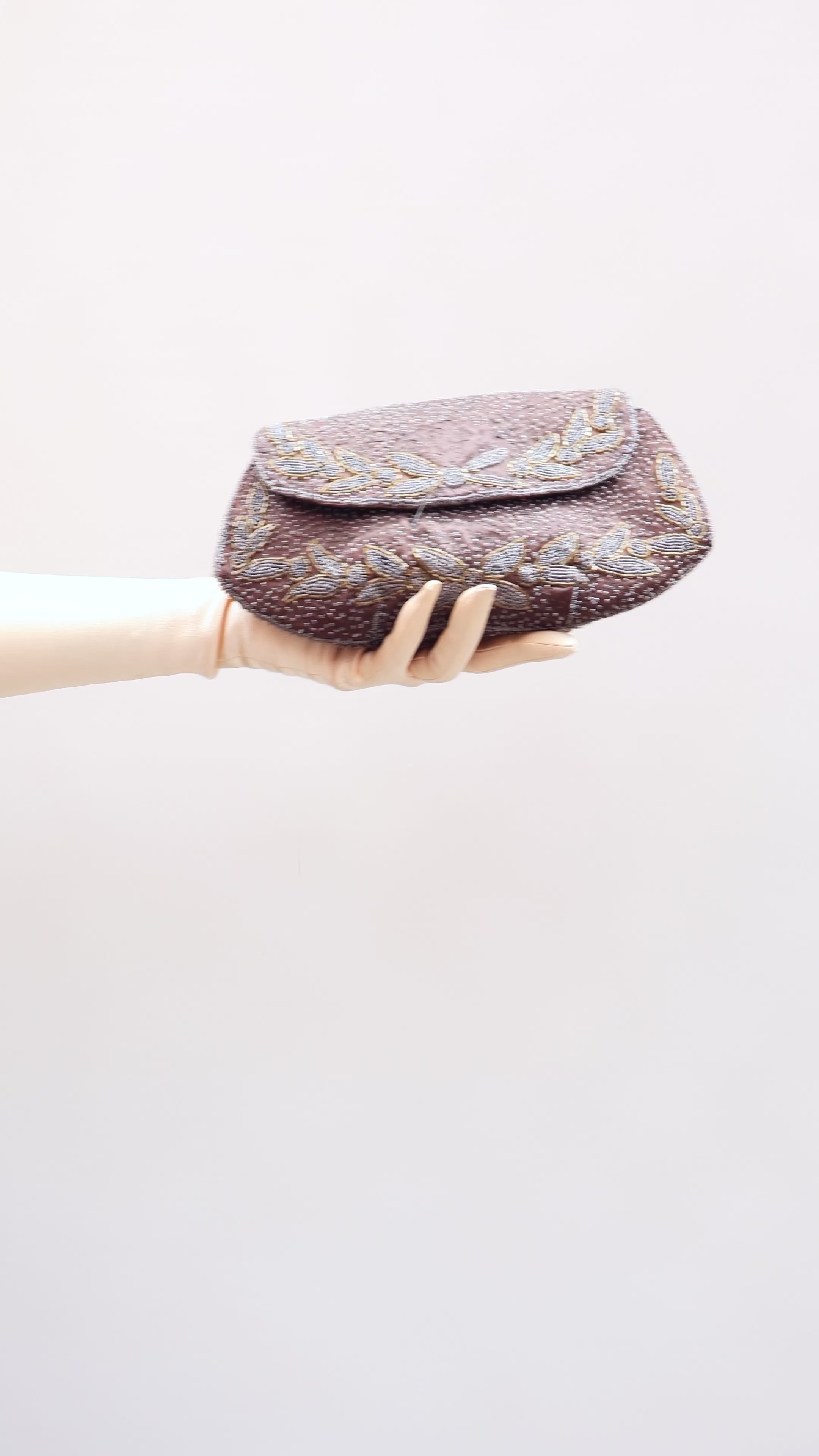 Vintage Silk 50s Clutch Bag