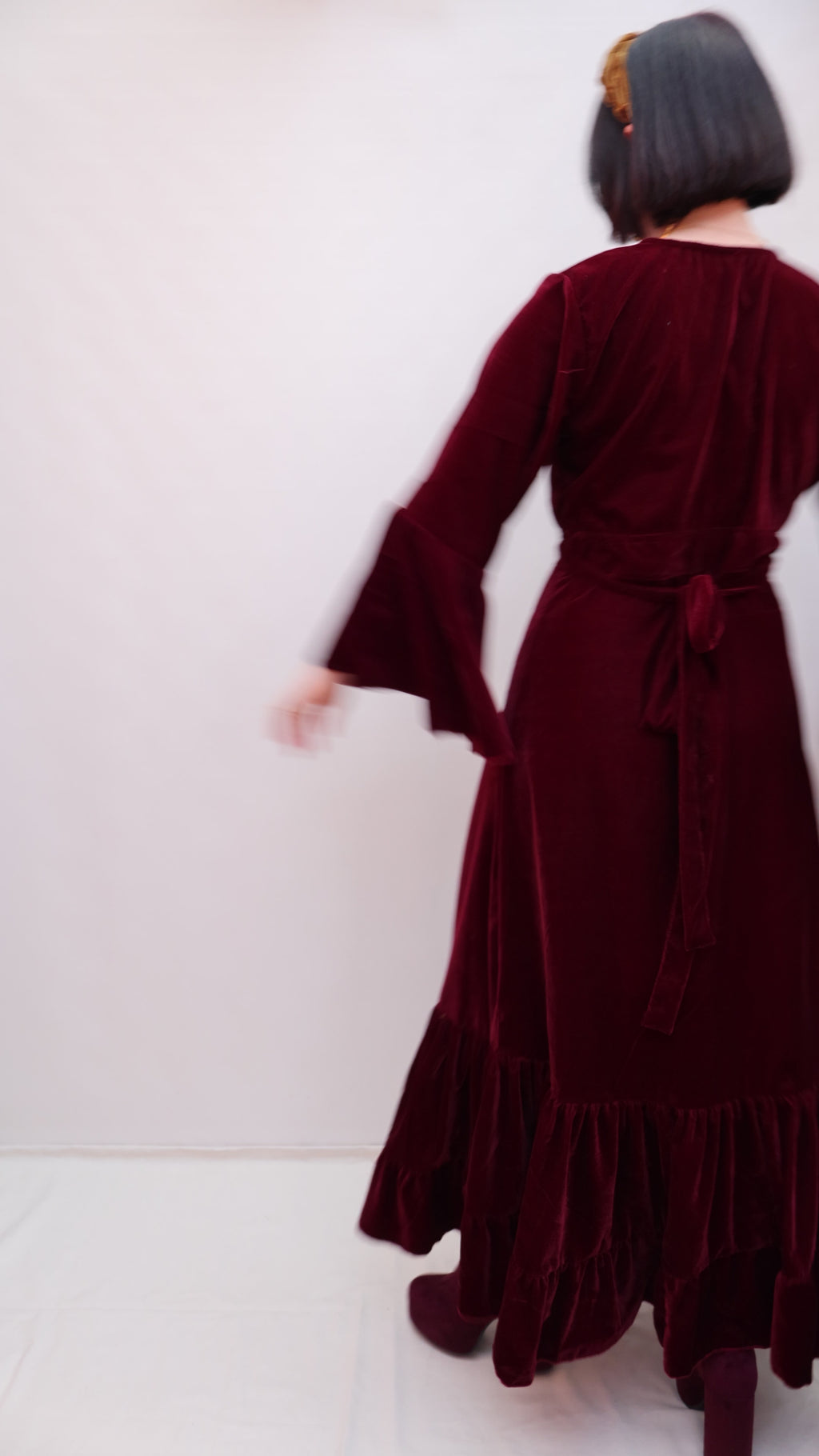 'Astrid' Velvet Wrap Dress
