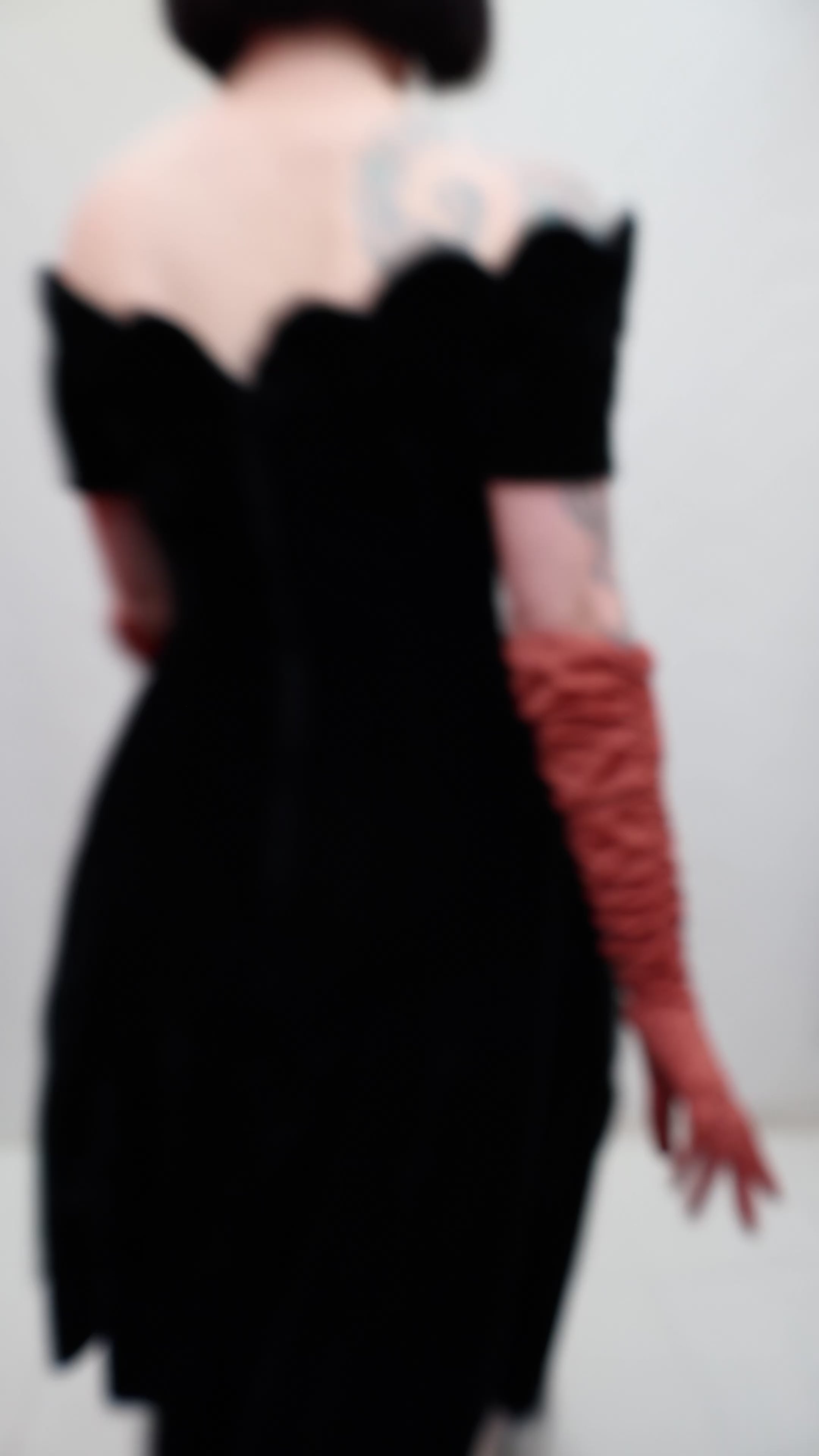 Vintage Scalloped Velvet Dress